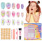 78 Pièces Faux ongles pour enfants, EBANKU 3 Kit de faux ongles pour enfants Cœur coloré pour filles 8-12 ans avec adhésifs et colle pour ongles en gelée