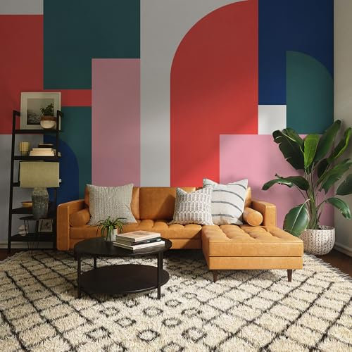 Komar Vlies Fototapete - Geometric Colours - Größe 350 x 250 cm - Tapete, Wanddekoration, Wohnzimmer, Schlafzimmer, Büro