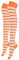 Alanna Jones Women Ladies Girls Stripe Cotton Rich Over the Knee High Socks Stripe Thigh Socks Leg Warmer for Casual Daily Wear UK Size 4-6.5 (Orange White)