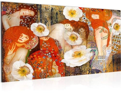 Jinmer Klimt Frauen Blumen Diamond Painting Set,DIY 5D Groß Diamant Painting Bilder Set,Full Square Diamond Art Erwachsene Kristall Stickerei Kreuzstich Kunst Malerei Wand Dekor 30x70cm