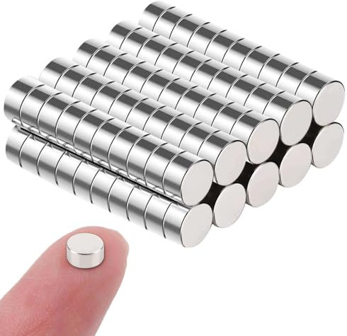 DGDUBRB 100pcs Small Round Silver Neodymium Magnets, 4x2mm, Multi-Use, Strong Fridge Magnets for Refrigerator, Whiteboard, DIY, Crafts
