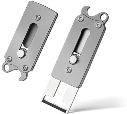 TIKIDESIGN Tragbarer Sparschäler mit Flaschenöffner für Schlüsselanhänger, Mini Einziehbares Schäler Edelstahl, Titan Flaschenöffner EDC Taschen Multitool Zubehör für Camping, Wandern und Outdoor