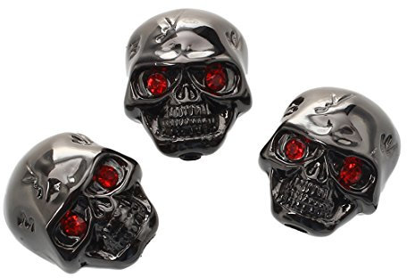 Swiixxer 3 STK. Gitarre Schaedelkopf Lautstaerkeregler Schwarz