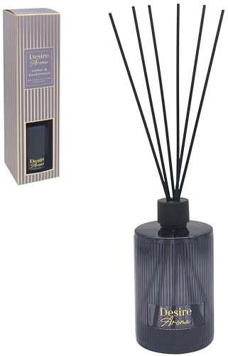 Lesser & Pavey Desire Aroma Amber & Sandalwood Reed Diffuser 1000ml | Extra large capacity, decorative glass bottle, continuous fragrance release, ideal for spacious interiors and gifting
