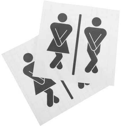 Generisch 2 Stück Waschraum-aufkleber, Mann, Frau, Waschraum, Toilette, Aufkleber, Lustige Badezimmer-türschilder Für Zuhause, Niedliche Badezimmer-wandaufkleber, Unisex, Toiletten-,