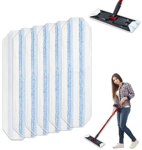 6 Piezas Recambio para Vileda H2Pro Fregona Mopa Plana Kit, Microfibra para Vileda H2Pro Recambio, para Polvo Manchas Sucias Todos los Suelos Duros