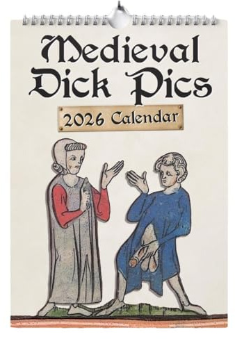 WuCaZRRsy Medieval Pics 2026 Kalender, Strange Medieval Dick Wandkalender Mit 12-Monats-Planer, Lustiges Geschenk for Geschichtsliebhaber(1pcs)