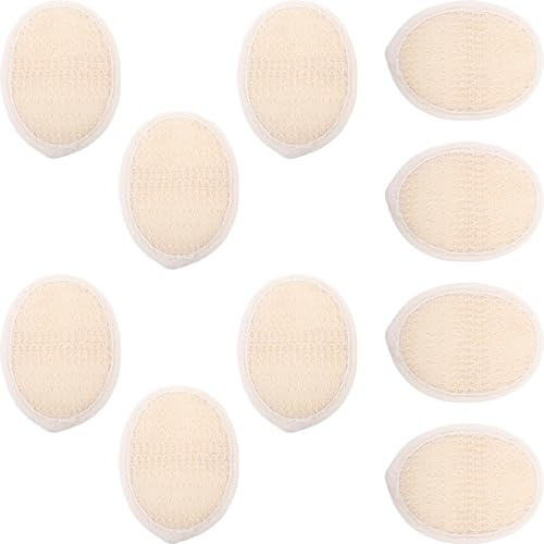 LRXIYODE Einweg Luffa Peelinghandtücher 10 Stück Natürliche Badebürsten 9X12cm Sanftes Ganzkörper Peeling für Fettige und Trockene Haut Hygienisch und Weich Geeignet für Zuhause und