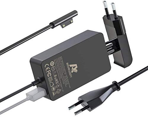 KSW KINGDO 44W 15V Surface Laptop Netzteil Ladegerät 2,58 A Adapter für Microsoft Surface Laptop Surface Pro 3 & Pro 4 Surface Book mit 6 ft Stromkabel