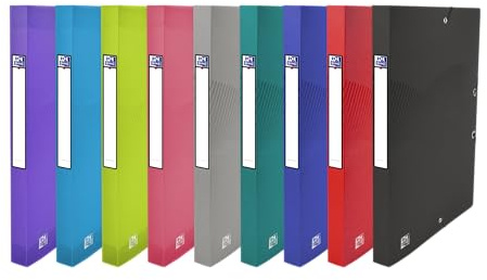 Elba Sammelbox Osmose, DIN A4, PP, Füllhöhe: 25 mm, Sortiert aus Polypropylen 0,7 mm, mit beschriftbarem Rückenschild, 12 Stück (400105016)