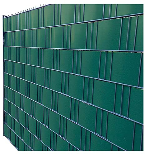 Noor Zaunblende PVC Easy 0,19 x 2,55m I Grüne Sichtschutzstreifen, leicht einzuflechten in Doppelstabgitterzäune I Sichtschutz