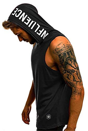 Herren Tank Top Kapuze Fitness Hoodie Training Gym Mode Shirt Bodybuilding Ärmelloser West t-Shirt Sport Fitness Workout Stringer Weste