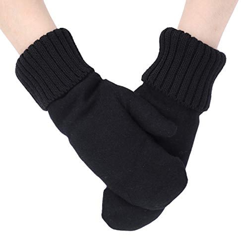 IBLUELOVER Moufle Femme Hiver Chauds Gants Thermique en suède et Tricoté Gants élégance Mignon Simple Moufle Couleur Pure Gloves Doublure Polaire Gants pour Voiture Ski Moto Vélo Cadeau Noël