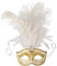 dressforfun 900887 Venezianische Maske mit Federn, Halbmaske für Damen, Augenmaske mit Zierborte für Maskenball Party Kostüm Fasching Karneval Halloween - diverse Farben - (gold | Nr. 303544)