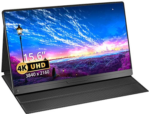 EVICIV Portable Monitor 4K 15.6 Inch Portable Monitor 3840 x 2160 UHD, 100% sRGB IPS Screen USB C Monitor with Type-C/Standard HDMI/VESA, Gaming Screen for PC/PS/Laptop/Phone