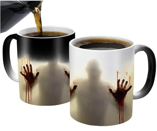 Aigori Horror-Geschenke für Männer und Frauen, Erwachsene, Halloween-Kaffeetasse (325 ml) – Farbwechselnde Zombie-Keramiktasse, gruselige Tasse – Neuheit Geschenke für Halloween, Weihnachten,