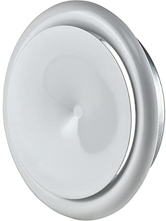 Blanco 200mm Difusor de Ventilación de Suministro de Aire, Rejilla Redonda de Ventilacion para Entrada de Aire, Valvula de Disco Ajustable, de Acero
