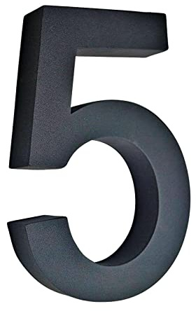 3D Hausnummer Edelstahl Wetterfest & Pflegeleicht Wählbar zwischen Zahlen 0-9 und Buchstaben a-c Hausnummernschild mit Montagematerial 20 cm Höhe (5, schwarz/anthrazit)