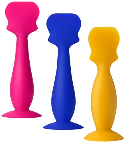 Windelcreme Applikator, Silikon Windel Rash Creme Pinsel Weiche Spachtel fürs Baby-Po, Baby-Unterseite Pinsels mit Saugnapf-Ständer, 3 Stück 9,5 cm