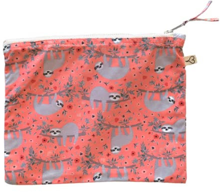 EarthForAll Trousse de Toilette en Coton Bio, Corail, Extra Large, One Size