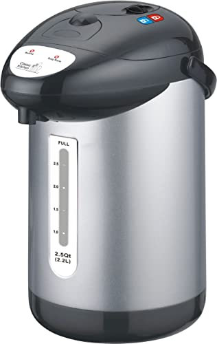 Classic Kitchen CK221BC 2.5QT (2.2L) Electric Kettle/Hot Water Pump Pot, Stainless Steel Interior, TRAVEL SIZE Edition