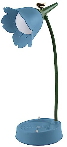 Himmel Schreibtischlampe Kinder, Dimmbare LED Tischlampe mit 3 Farbtemperaturen, Wiederaufladbare Schreibtischlampe mit Touchsensor und Flexibles Arm, USB Nachttischlampe für Lesen, Lernen(blau)