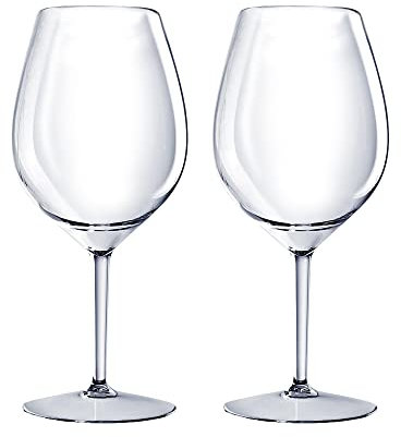 DoimoFlair Weingläser aus Kunststoff bruchsicher Weinbecher Sektgläser Plastik Transparent 51 cl. Set 2 Stück