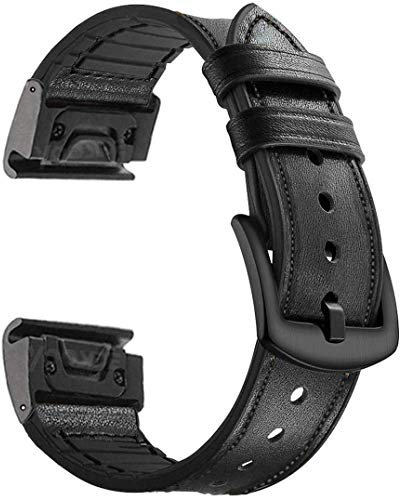 OTOPO Kompatibel mit Fenix 6X/Fenix 7X/Fenix 5X Armband für Männer, 26mm Quick Fit Leder Armband Handgelenkband für Garmin Fenix 6X Pro/Sapphire,5X Plus,Enduro,Tactix Delta