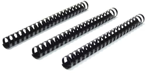 RAYSON Bindekämme, 120 Blatt, 21 Ringe, 16 mm, A4, Schwarz, Packung mit 100 Stück