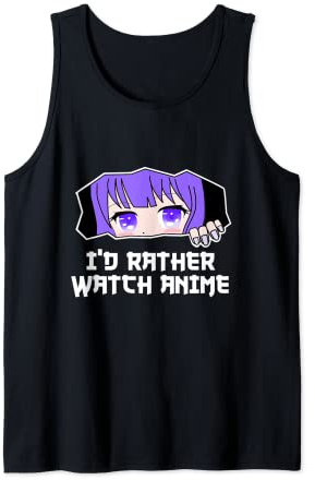 Id Rather Anime-Armbanduhr, lustig, Kawaii-Humor, niedlich, japanisch Tank Top