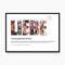 codiarts. Poster XL-Grußkarte personalisiert, mit deinen Fotos und Definition, DIN A4 Klappkarte, inkl. Umschlag, optional mit Rahmen, Fotogeschenk personalisierbar (014 LIEBE)