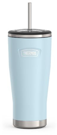 ICON SERIES BY THERMOS Stainless Steel Cold Tumbler with Straw, 24 Ounce, Glacier