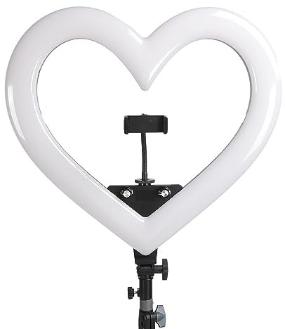 Herzförmiges LED Ringlicht, 19 Zoll RGB LED Ringlicht mit Festem Steckplatz, Helligkeitsanpassung, USB betriebenes Fülllicht für Hautschönheit, AnchorLive, Nail Art, Make up