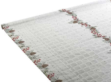 Nappe en papier damassé 1,18cmx6m Pin de Noël