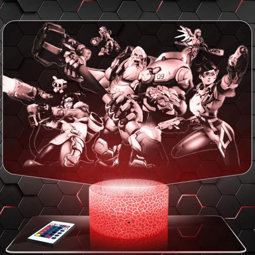 Lampephoto.fr Lampe Overwa deko Zimmer Junge Lampe 3D Overwaobjekt Gaming Gamer Videospiele Geschenk gedämpftes Licht Nachtlicht deko Büro. Eigenartig Geschenk Weihnachten Teenager TOP