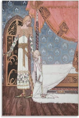 OUTFYT Kay Nielsen Poster Vintage Illustration Wandkunst Kay Nielsen Drucke Kay Nielsen Leinwand Gemälde für Wohnzimmer Bild Dekor 50x70cm Kein Rahmen