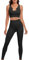Aerides Trainingsanzug Damen Set Gepolstert 2 Teilig Nahtlose Jogginganzug Zweiteiler Ärmellos Sportanzug Freizeitanzug Yoga Outfit Sport Fitness Gym(Schwarz, L)