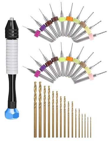 HUAZIZ 36 piezas PCB Drill Bits Set, Mini Brocas Carburo de 0,3 mm a 1,2 mm + 0,6 mm a 2,5 mm de Micro Grabado Herramientas para Grabado de Joyería CNC Carpintería (2 Unids Cada Uno)