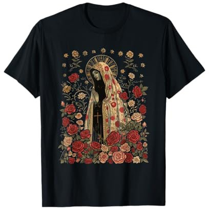 Our Lady of Fatima Sant Mary Virgin Mary Biblical T-Shirt, Katholiken, Christen, Unisex, Schwarz, Kurzarm, S, Klassisch, Polyester 100%