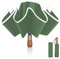 Pioggistar Regenschirm Sturmfest, Taschenschirm für Herren und Damen, Umgekehrter Regenschirme 10 Rippen, Holzgriff Regenschirm, Automatisch Auf und Zu, kompakt, Durchmesser 105 cm, Grün