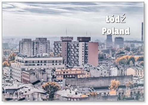 City Panorama - Cathedral - Łódź - Poland, Fridge Magnet