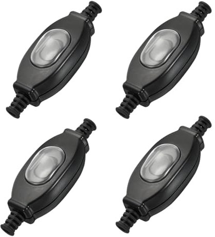 4 Pezzi Impermeabile Interruttore Intermedio, Interruttore a Cavo In Linea Nero, Interruttore Bipolare, Elettrodomestici Interruttore, Interruttore Impermeabile, Interruttore Stagno