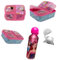 PELLECCHIA 1969 | Set Pranzo Scuola 2 Pezzi | Porta Merenda Scuola con 3 scomparti in Plastica BPA Free e Borraccia in alluminio compatibile con Barbie Fan