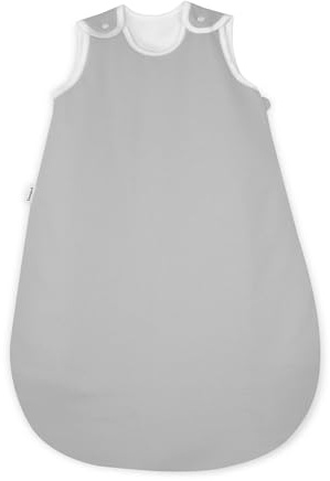 Ehrenkind® Schlafsack Rund 2.5 TOG | Bio-Baumwolle | Ganzjahres Schlafsack Baby Gr. 74/80 Farbe Hellgrau | Oeko-Tex