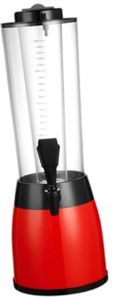 Sharplace Dispensador de Cerveza Y Bebidas, Dispensador de Cerveza Transparente de 2,5 L con Escala, Tubo de Congelación, Torre de Bebidas para El Hogar, Rojo, Individual