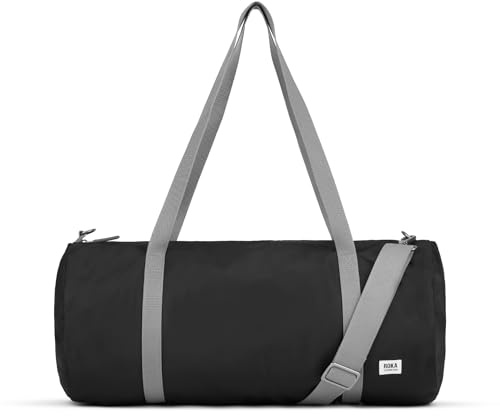 ROKA London City Medium Recycled Nylon Holdall With Detachable Shoulder Strap (Black)