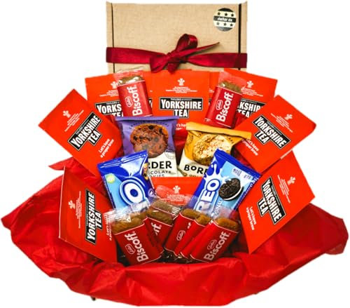 Border Biscuits Gift Hamper with Tea – Border Biscuits, Biscoff, Chocolate Cookies, Premium Tea Bags & 'Just for You' Stellar Six Poem – Birthday, Get Well Soon & Care Package Gifts for Women & Men
