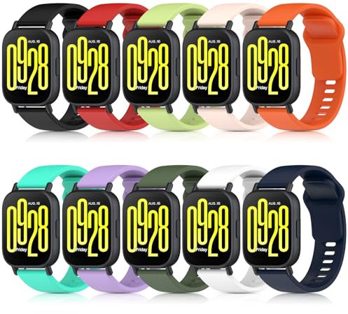 BDIG 10 Piezes Correas Compatible con Xiaomi Redmi Watch 5 Active/5 Lite,22mm Coloridos Transpirable Impermeable Suave Silicona Pulsera de Repuesto para Redmi Watch 5 Active/5 Lite