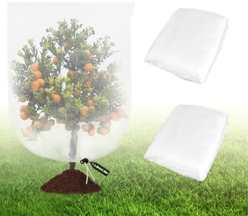 SUPAWAY 2 Malla Protectora para árboles frutales Plantas y Verduras 1,8 x 1,8 m Funda de Red para Plantas con Cremallera y cordón Malla para jardín contra pájaros arbustos arándanos Flores, Vegetales