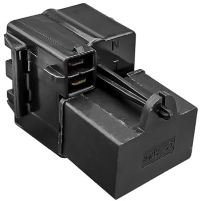 WR07X10097 Relais de démarrage pour compresseur de réfrigérateur compatible avec les réfrigérateurs GE avec condensateur de fonctionnement 12 uF 250 VAC, remplace 1265640 AP4300623 PS1766101 513604045